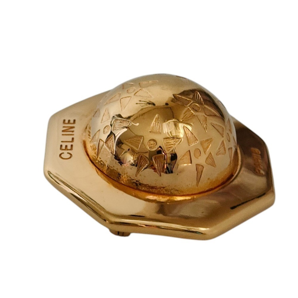CELINE Vintage Gold Brooch - Picture 2 of 6